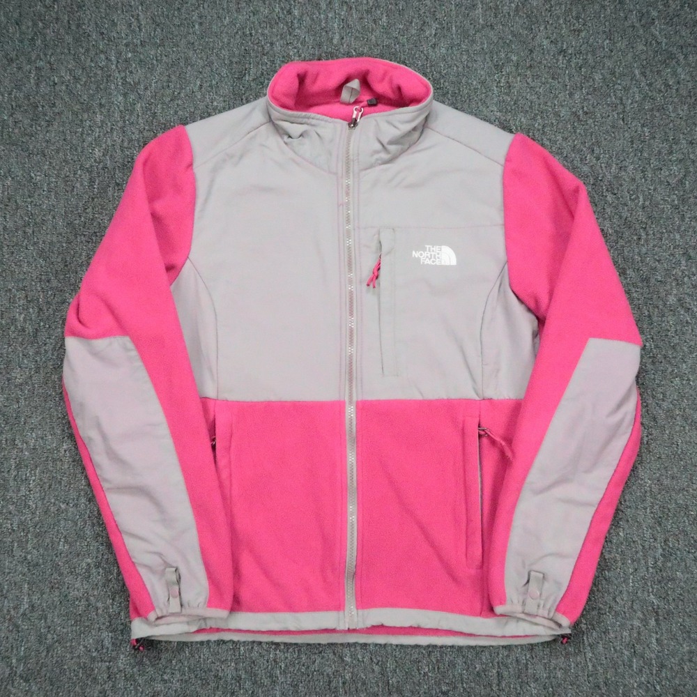The North Face Jacket Womens Medium Pink Gray Denali Fleece Polartec Full Zip